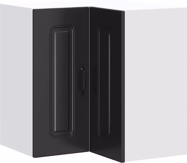 Pensile angolare da cucina HELLOSHOP26 in legno composito nero opaco, stile moderno, L/P/H: 57 x 57 x 60 cm – 1