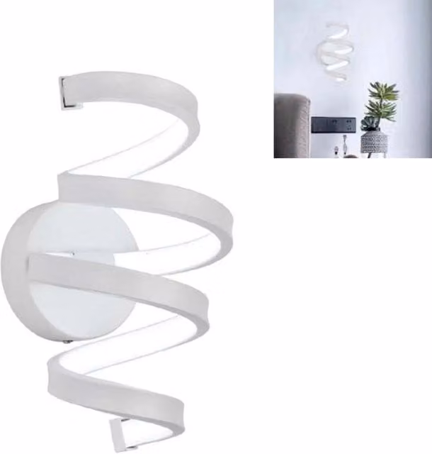 APPLIQUE LAMPADA INTERNO MODERNA PARETE MURO SPIRALE 18W LUCE FREDDA ST-001