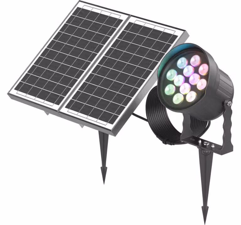 Lampada solare a LED per esterni, con illuminazione RGB a colori, di grandi dimensioni