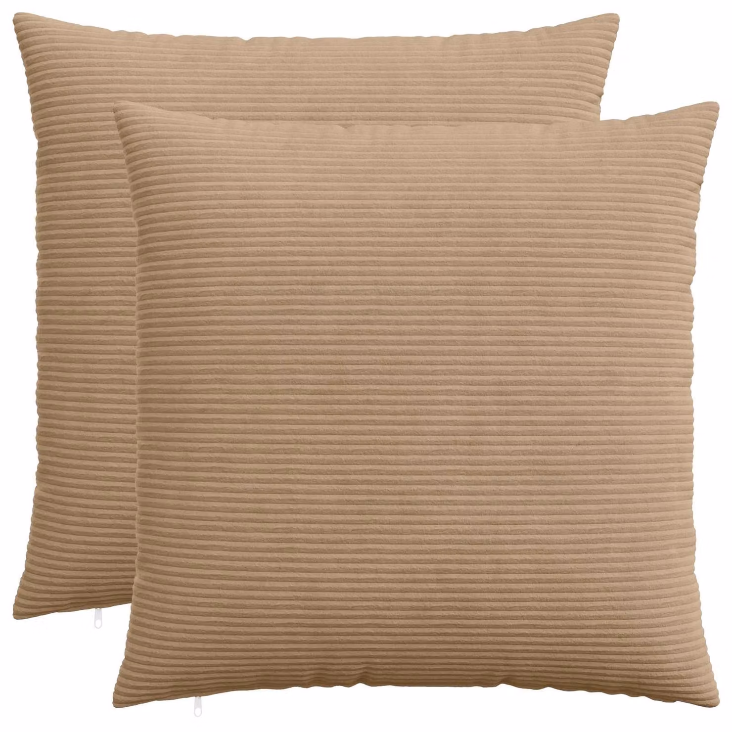 Set di 2 federe vidaXL HEERLEN in velluto a coste marrone, L 70 x L 70 cm