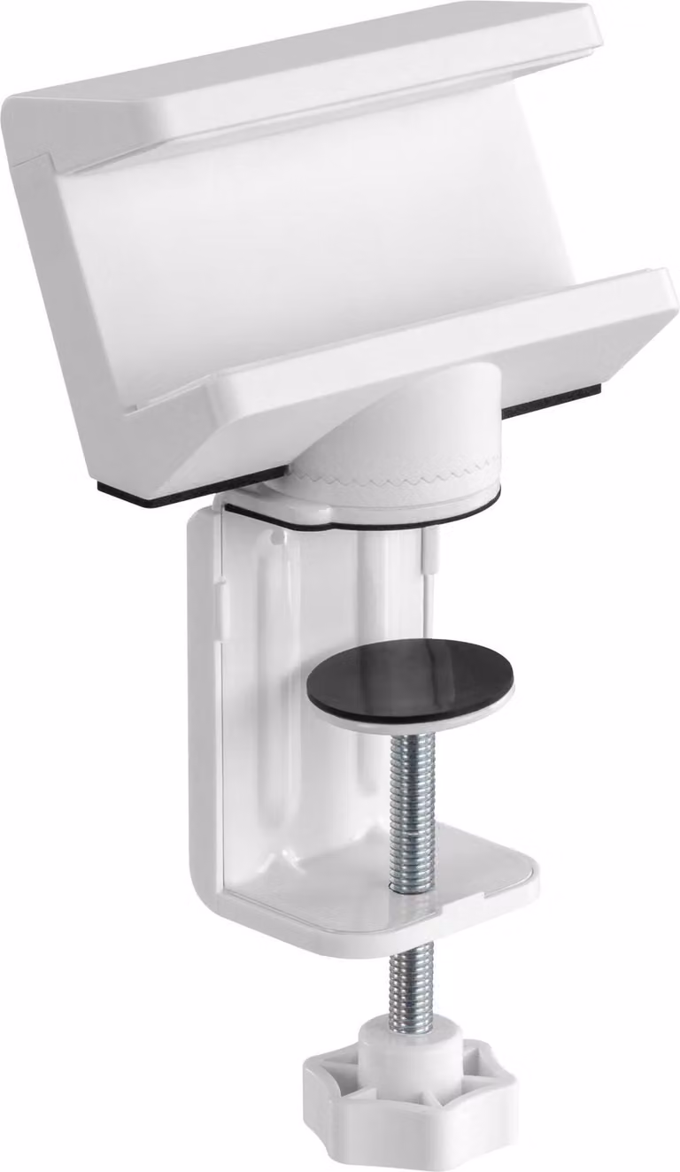 InLine® Morsetto da tavolo per bande di prese, girevole, morsetto a vite, bianco