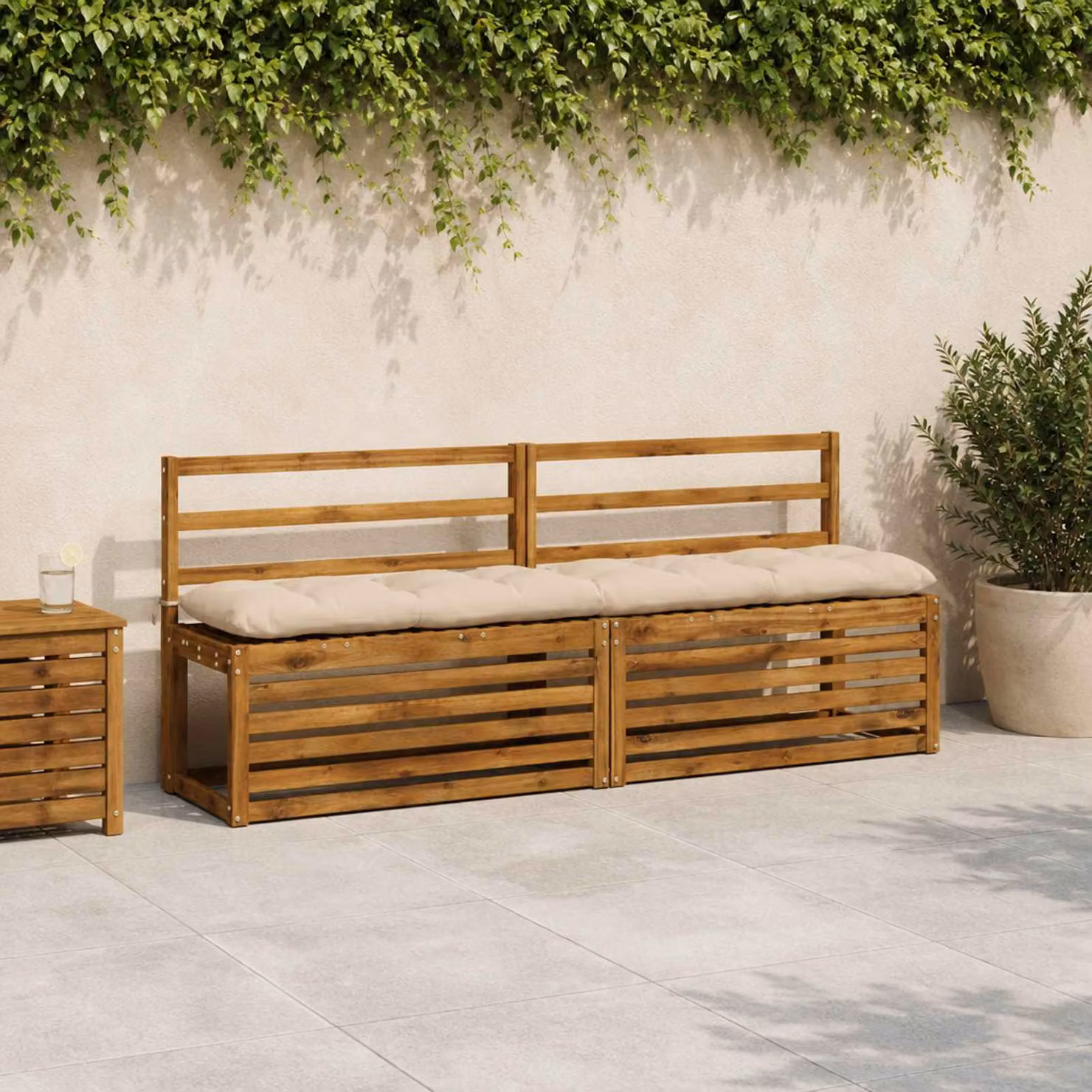 vidaXL Cuscino per panchina VIANEN 100% Poliestere Crema