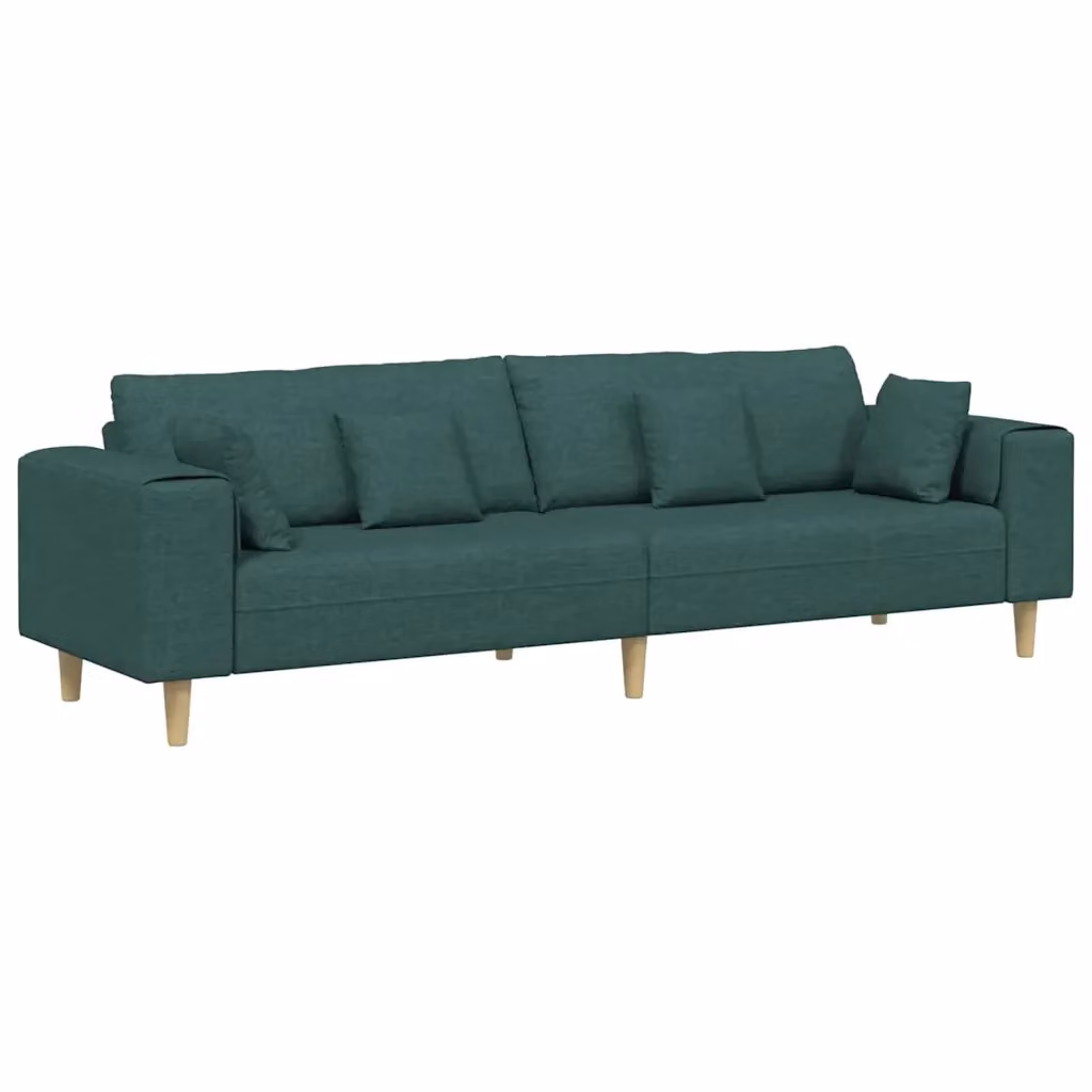 Divano moderno vidaXL in tessuto verde e marrone con cuscini, L: 250 cm, P: 77 cm, H: 76 cm – 2