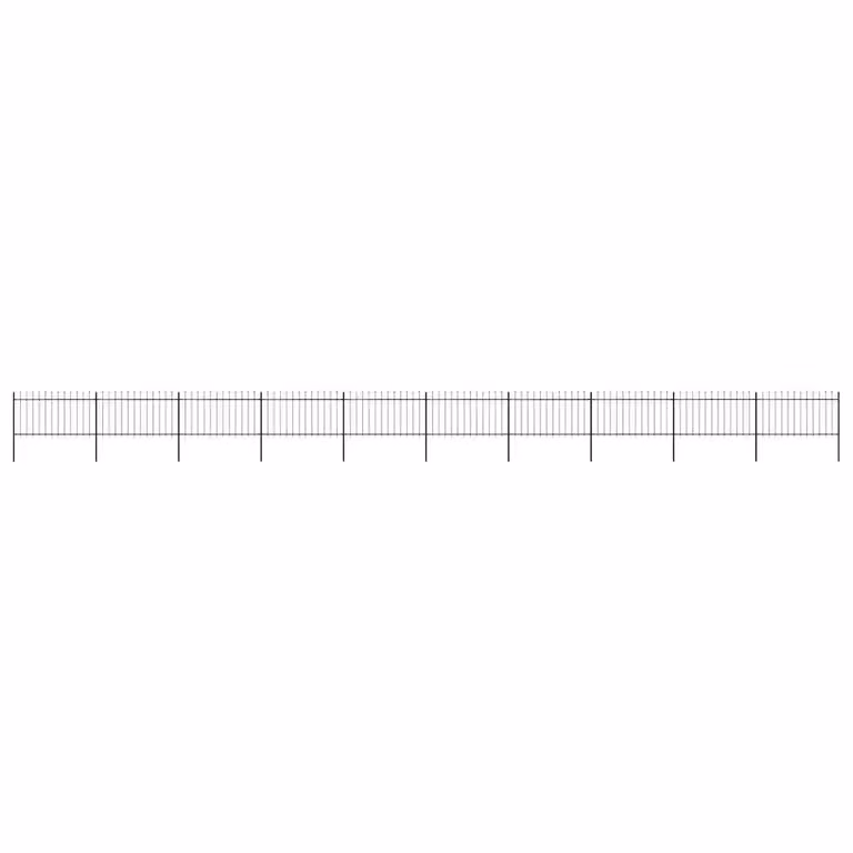 Recinzione da giardino vidaXL con punta a lancia in acciaio nero L: 1673 cm, H: 100 cm