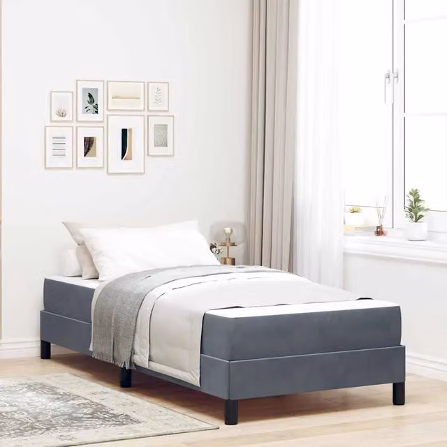Letto con materasso a molle a tasche vidaXL Grigio L: 90 cm, P: 190 cm, H: 45 cm – 1