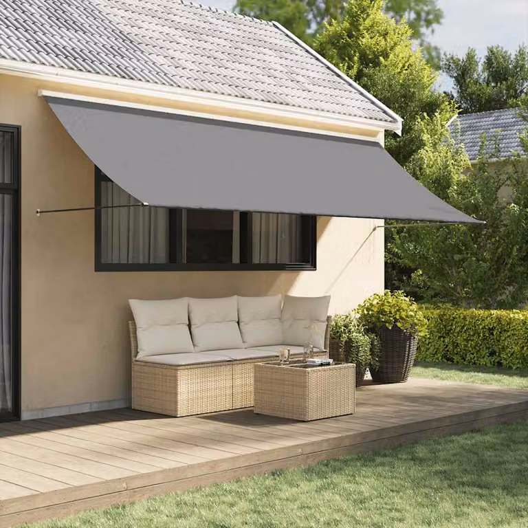 vidaXL Tenda da Sole Retrattile Antracite in Poliestere e Acciaio L: 350 cm, P: 150 cm