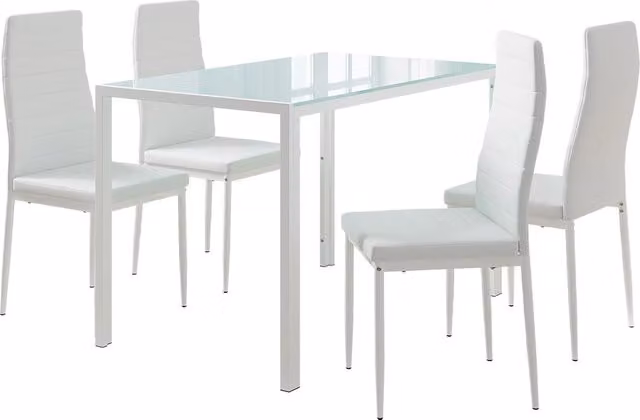 Set da pranzo Grand Bianco 120 x 75 cm con 4 sedie Vicco