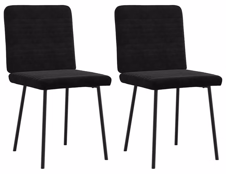 Set di 2 sedie da pranzo con rivestimento in velluto