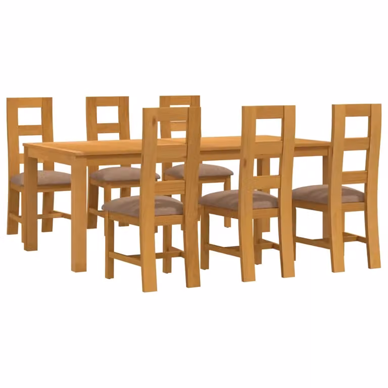 Set da pranzo moderno vidaXL in legno di quercia composto da 7 pezzi, colore grigio e marrone, L: 200 cm, P: 100 cm, H: 75 cm