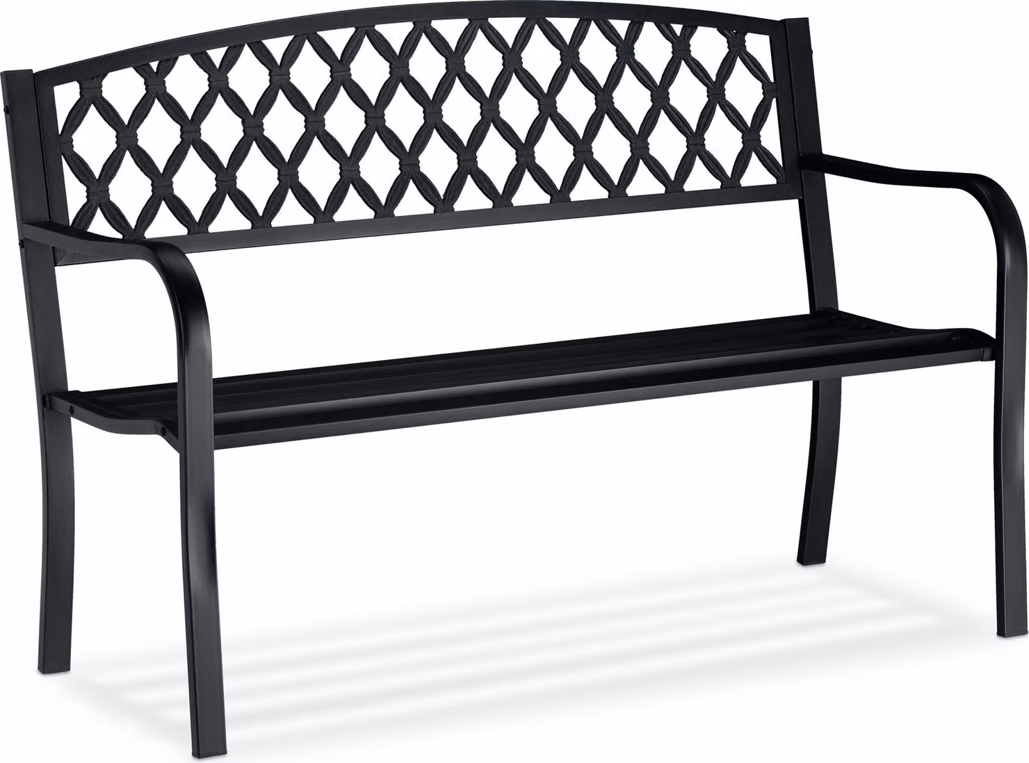 panca da giardino relaxdays 10026115_0 metallo nero 127,5 cm