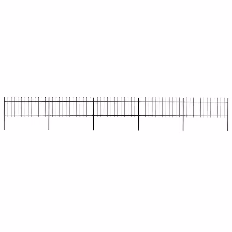 Recinzione da giardino con punta a lancia vidaXL in acciaio nero L: 838 cm, H: 80 cm