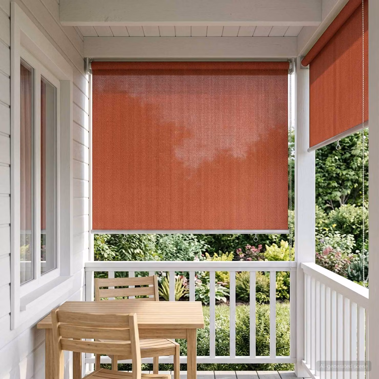 Tenda a rullo esterna vidaXL in HDPE color terracotta, protezione UV, L 120 cm x H 230 cm