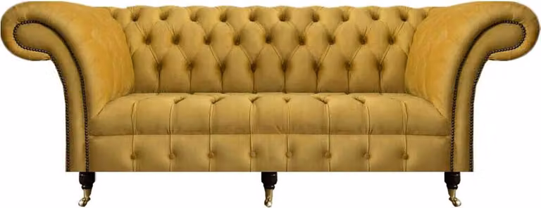 Chesterfield Luxus Möbel Dreisitzer Sofa Couch Textil Polstersofa Wohnzimmer