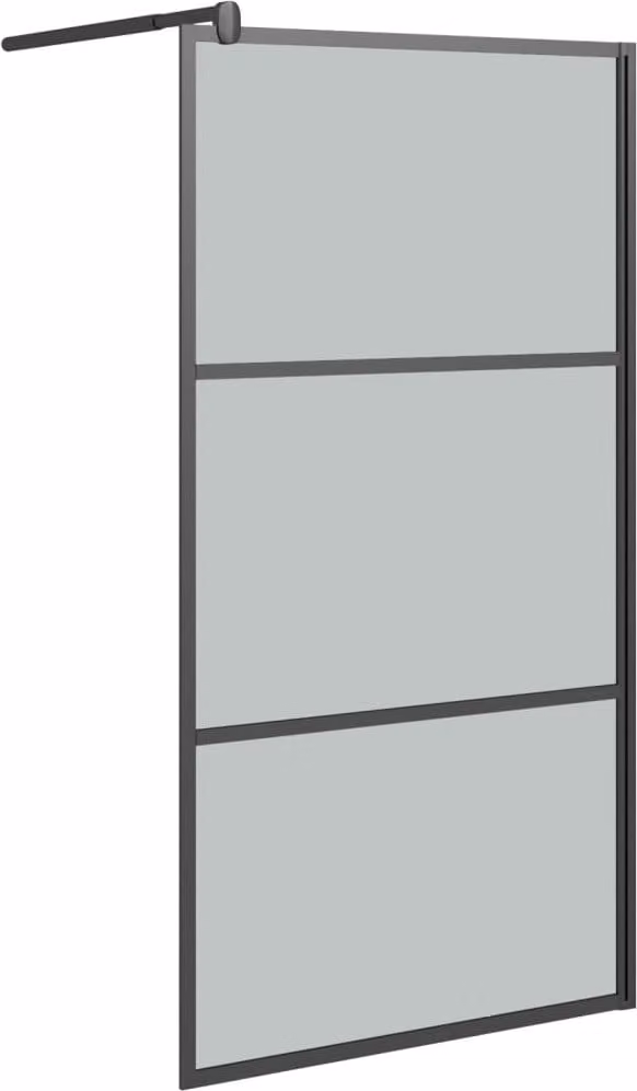 Parete Doccia Walk in 115x195 cm in Vetro Scuro ESG Nero