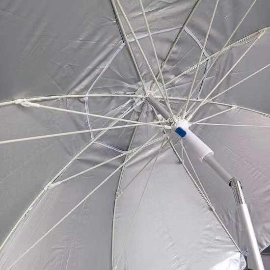 Parasole da spiaggia da 200 cm - Ombrellone da spiaggia grande con asta - Resistente al vento fino a 35 km/h - Alluminio - 8 nervature in fibra di vetro - Peso 16 kg