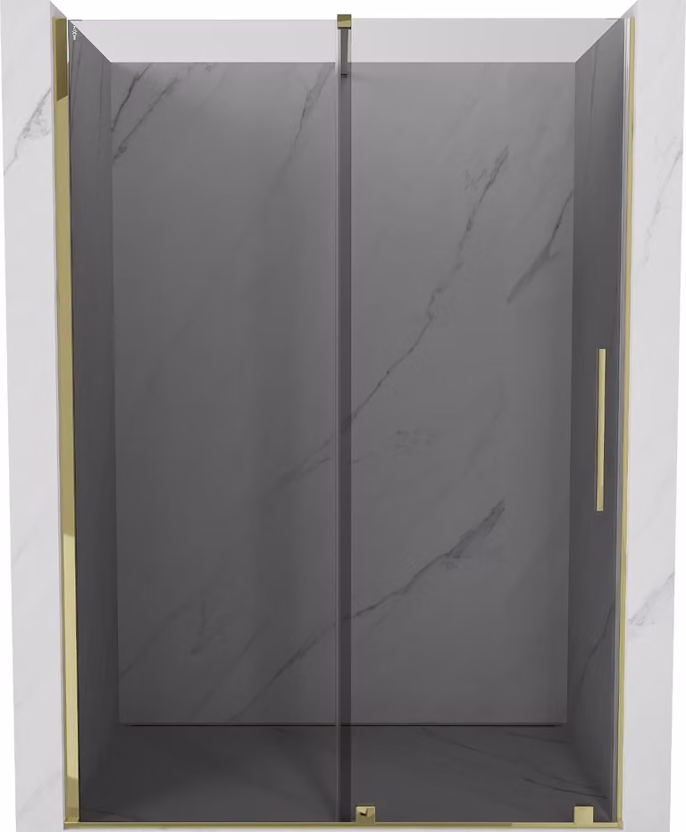 Mexen Velar porta doccia scorrevole 160 cm, grafite, dorato - 871-160-000-41-50