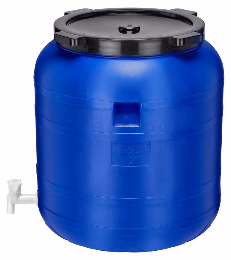 Garronda 150L Barile in plastica senza BPA con rubinetto Barile universale Barile per la raccolta dell'acqua piovana per il giardino GD-0092, blu