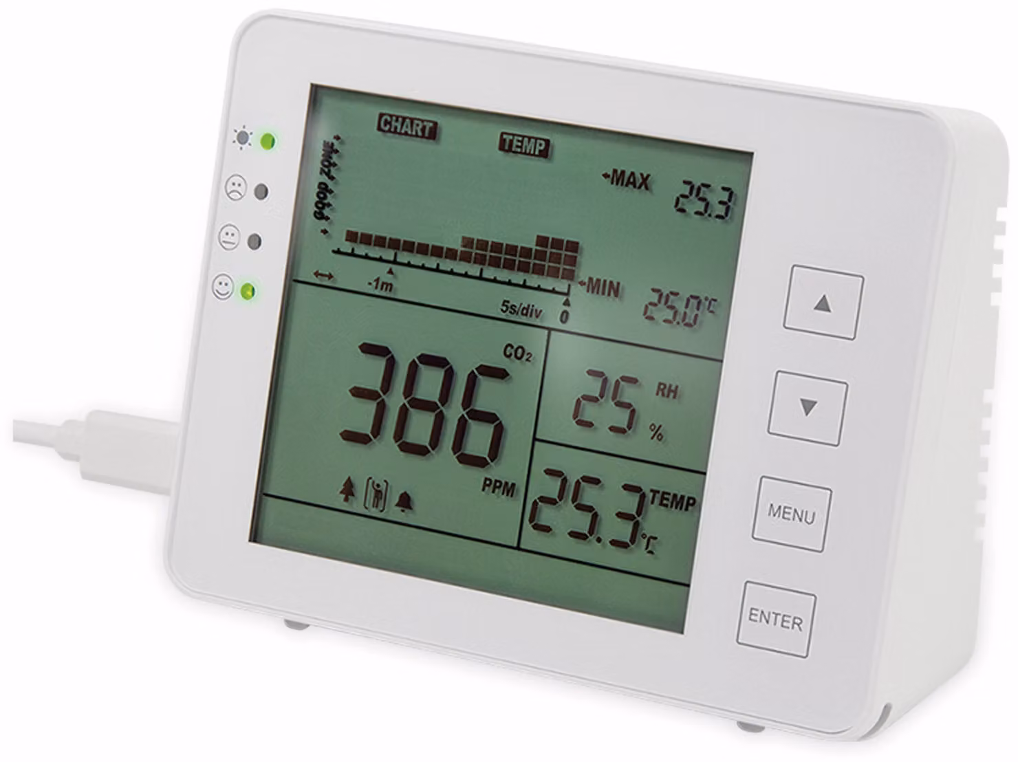 Logilink SC0115 LogiLink Luftqualitätsmessgerät Temperatur Feuchtigkeit CO2