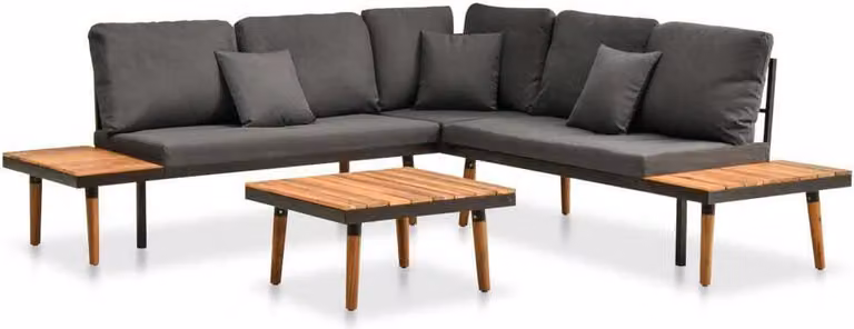 Maison Exclusive - Set da giardino 4 pezzi con cuscini in legno massello di acacia