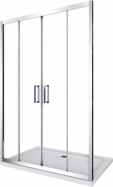 Porta Parete Doccia 200 cm 2 Ante Scorrevoli in Cristallo Trasparente 6mm H190 Four