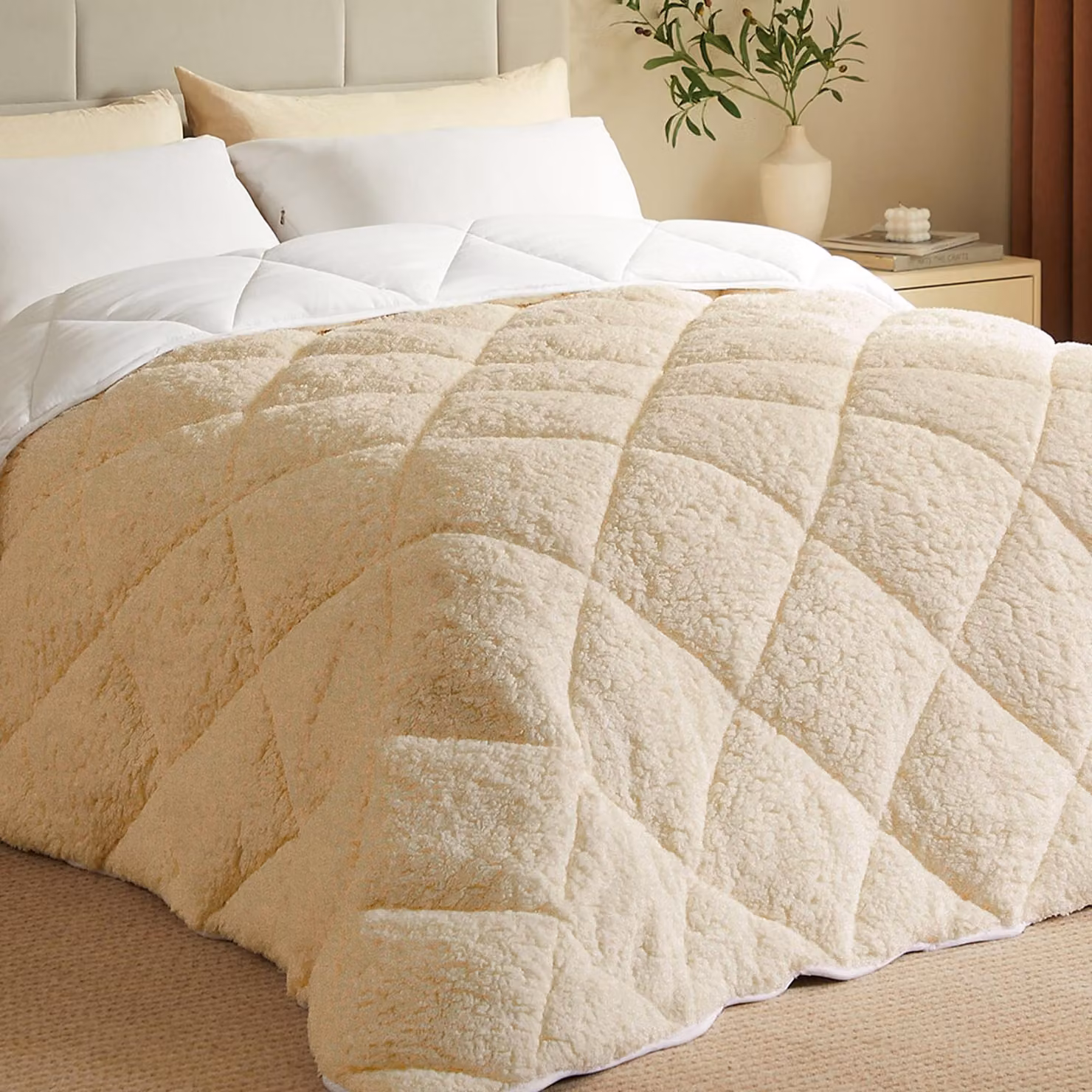 CASABEL Piumone Sherpa Extra Caldo 600g/m², 240x260cm, Taupe
