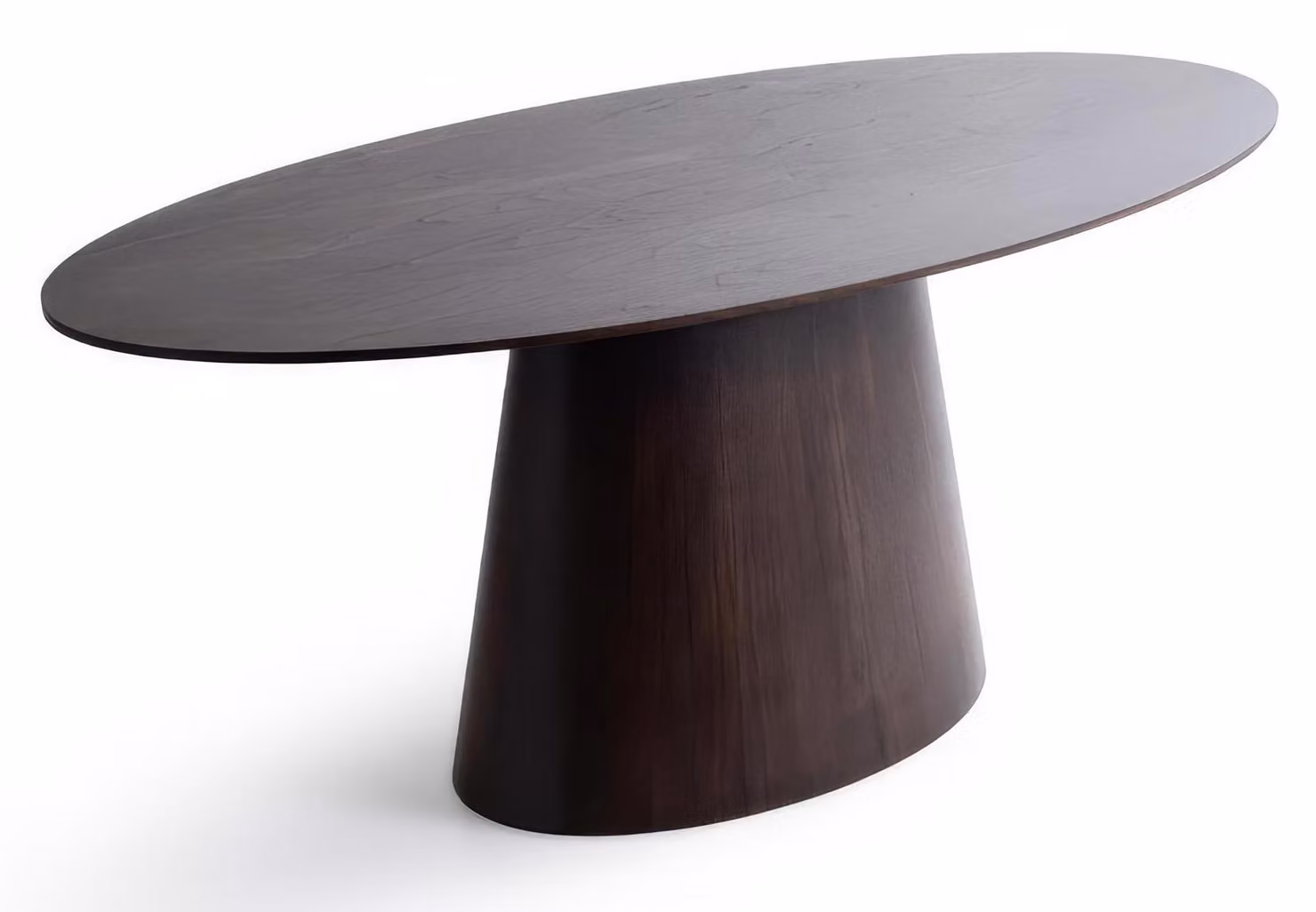 Tavolo da pranzo moderno, color marrone, ovale, in legno massello, design per cucina o sala da pranzo