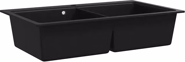 Lavandino Cucina Granito Nero Doppio con Montaggio Sopra CFW5910818
