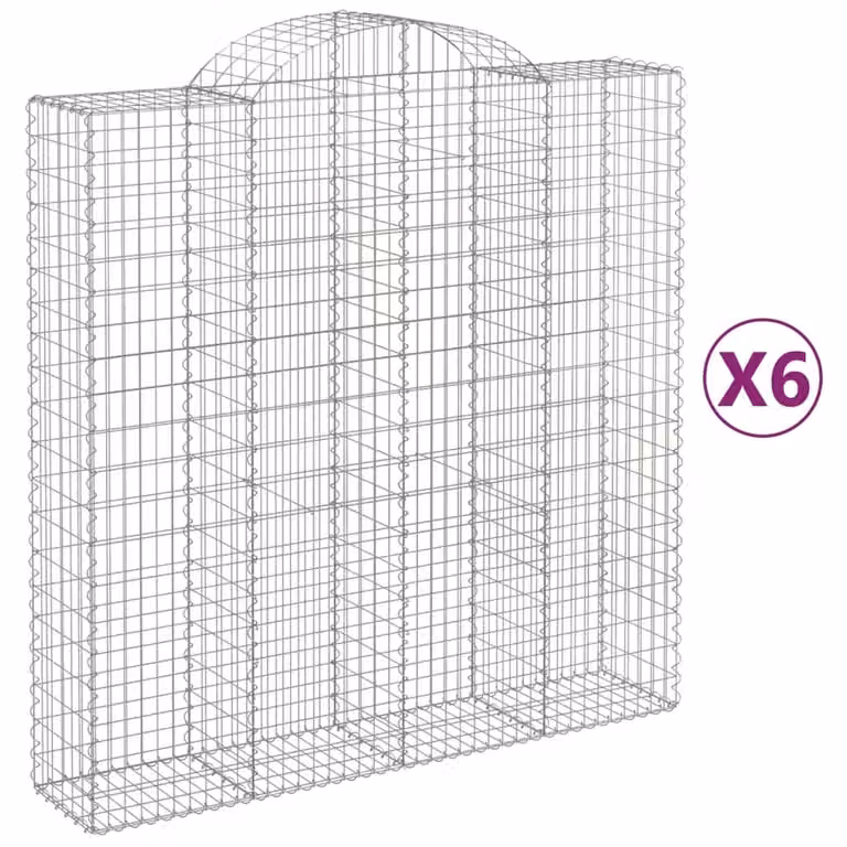 Cesti Gabbioni ad Arco 6 pz 200x50x200/220 cm Ferro Zincato