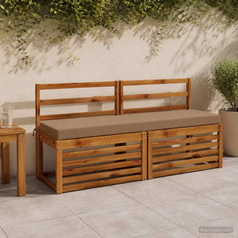 Cuscino per panchina vidaXL SOEST in poliestere con rivestimento rimovibile e resistente ai raggi UV, colore grigio beige