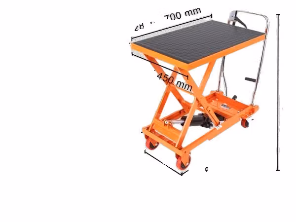 Carrello elevatore idraulico, portata 330/500 libbre, base antiscivolo, arancione 500 libbre