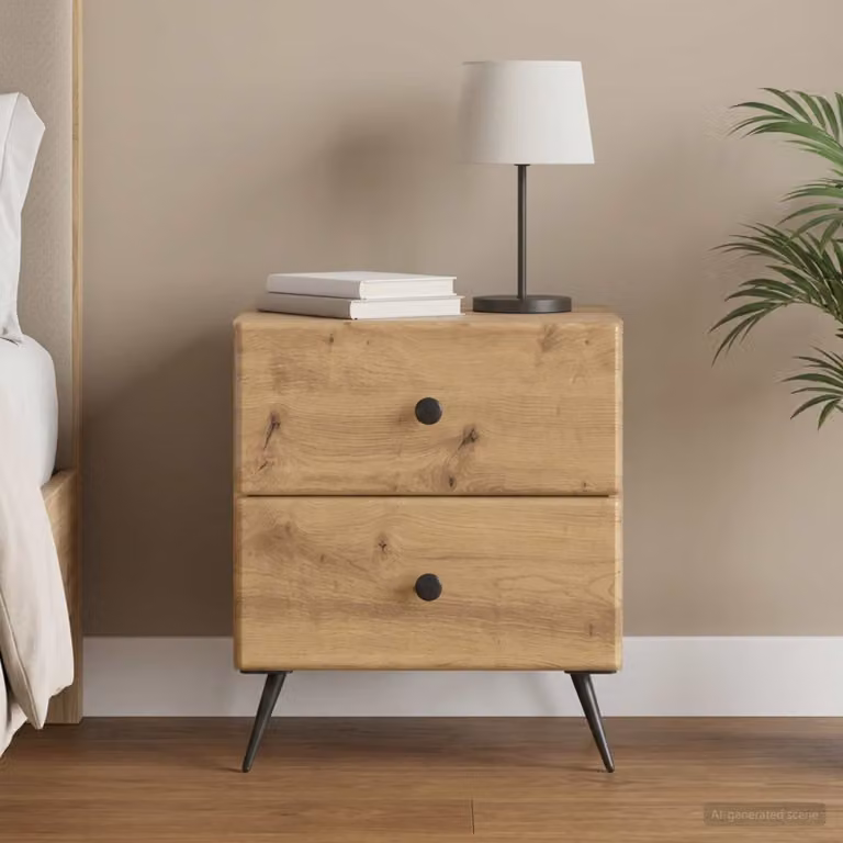vidaXL Armadio da Notte Moderno in Legno Marrone L: 43 cm, P: 34,5 cm, H: 47,5 cm