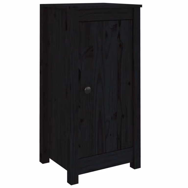 Credenze 2 pz Nere 39x35x80 cm in Legno Massello di Pino