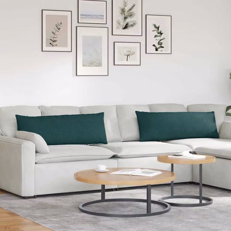 Set di 2 cuscini da divano vidaXL in tessuto verde con fodera rimovibile, L 120 cm x P 40 cm x H 40 cm