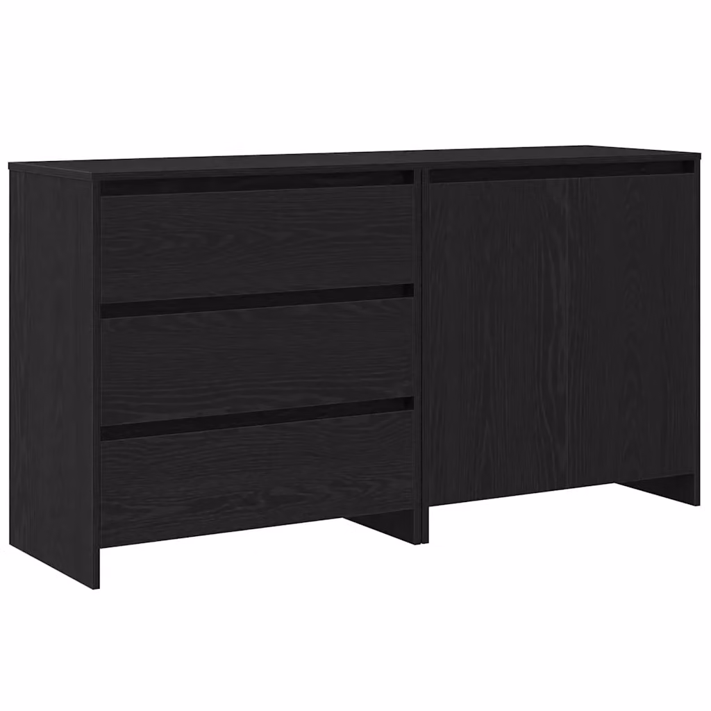 Set di 2 credenze moderne vidaXL in legno MDF nero L: 70 cm, P: 41 cm, H: 75 cm – 2