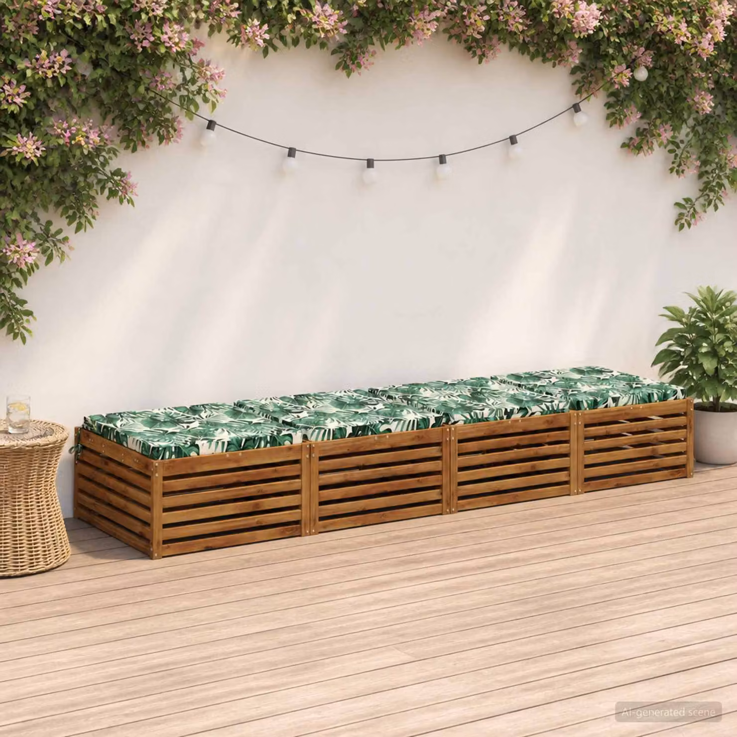 Set di 4 cuscini per sedia quadrati vidaXL in poliestere verde con rivestimento lavabile e resistente ai raggi UV