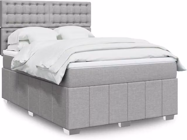 Letto Ibrido Moderno vidaXL con Materasso Grigio Chiaro e Struttura in Legno di Pino L/P: 160 x 200 cm