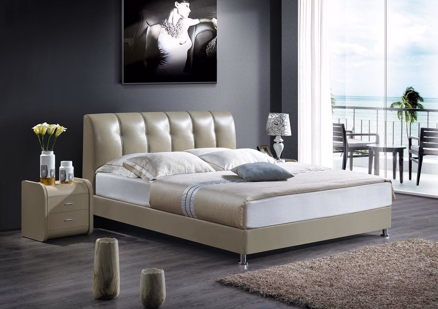 Luxus Schlafzimmer Bett Polster Design Luxus Doppel Hotel Betten Lederbetten