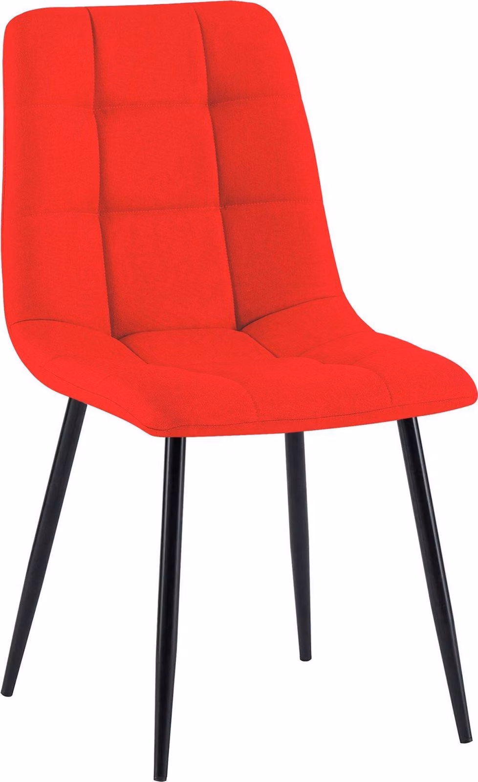 Sedia da pranzo, sedia da cucina, seduta confortevole, design moderno - struttura in nero opaco | colore: rosso
