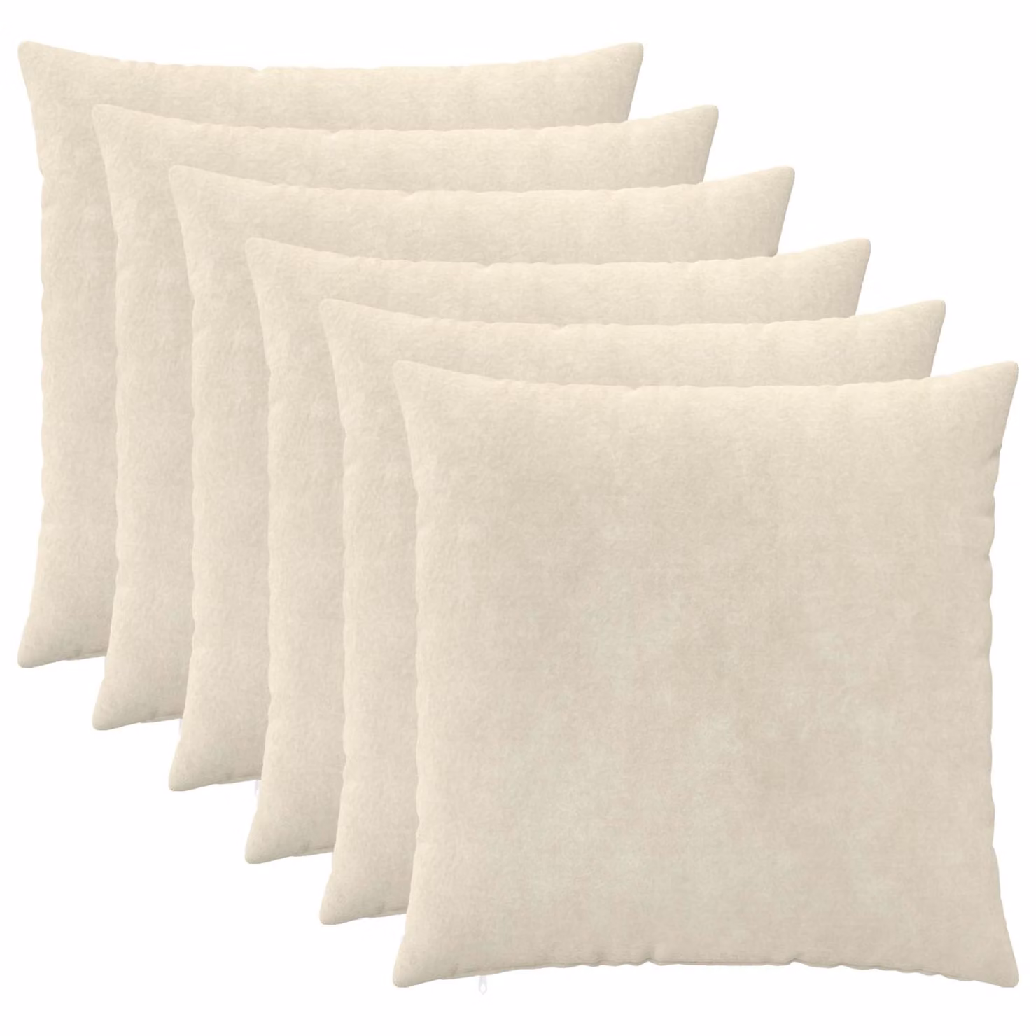 Set di 6 federe vidaXL HEERLEN in microfibra color beige, L 60 cm x P 60 cm