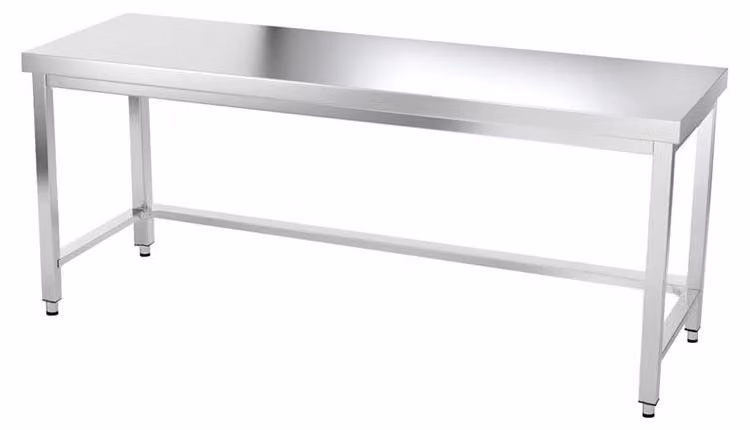 Tavolo da lavoro in acciaio inossidabile, dimensioni 2000 x 500 mm, con rinforzo PREMIUM - GOLDINOX