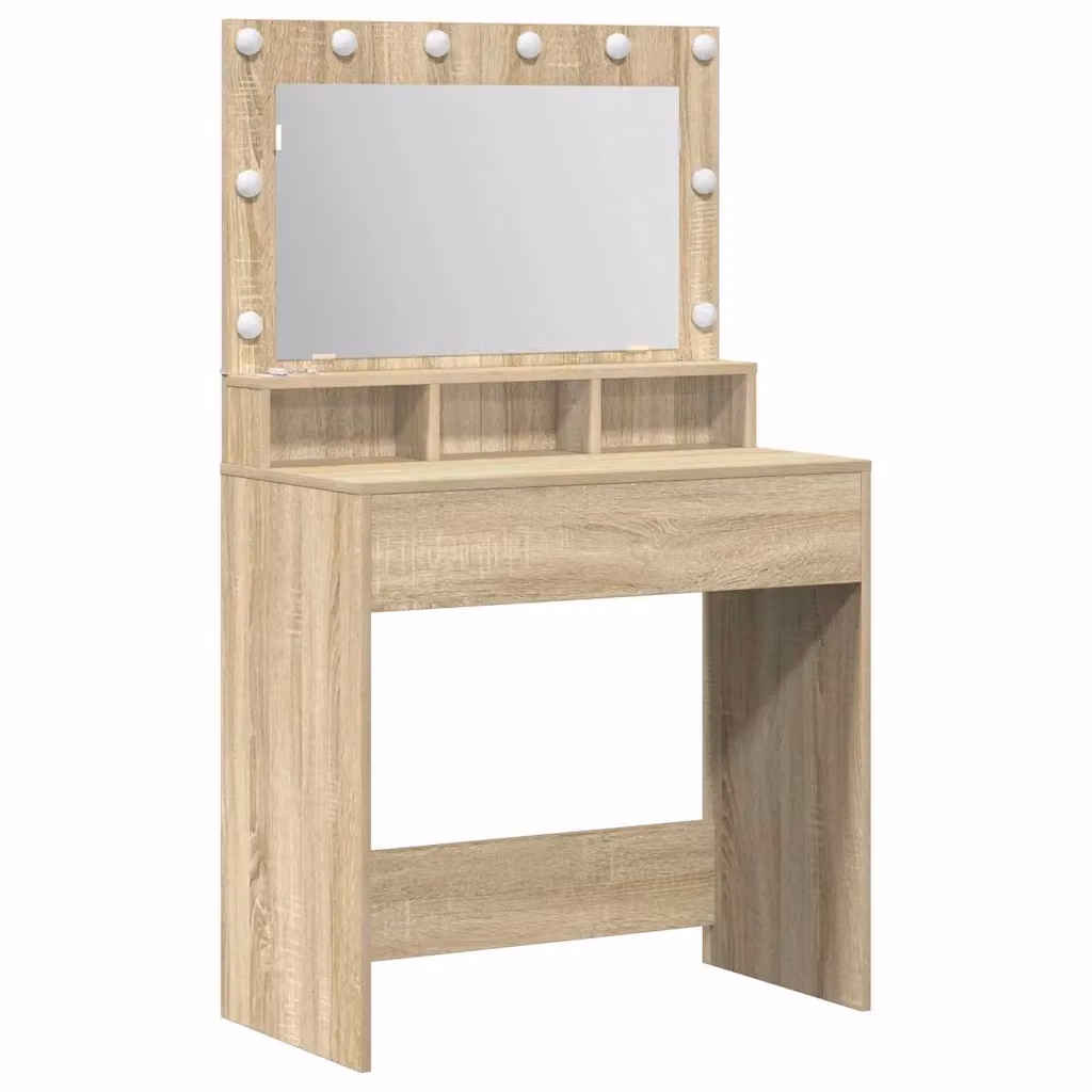 Tavolo da Trucco Moderno vidaXL in Rovere, L/P/H: 75,5 x 41 x 135 cm – 2