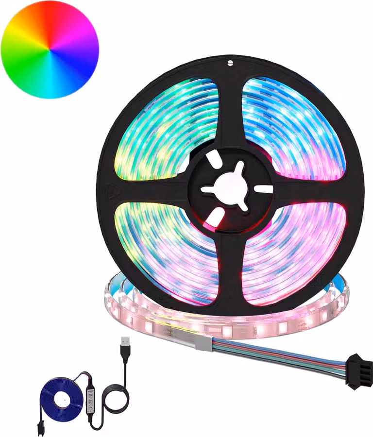 Strisce LED, 12 pezzi, nere e trasparenti