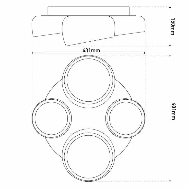 Näve Plafoniera a LED Eliora, dimmerabile, Bianco / Opale, Soggiorno / Sala da pranzo, Metallo, Moderno, Plafoniera LED