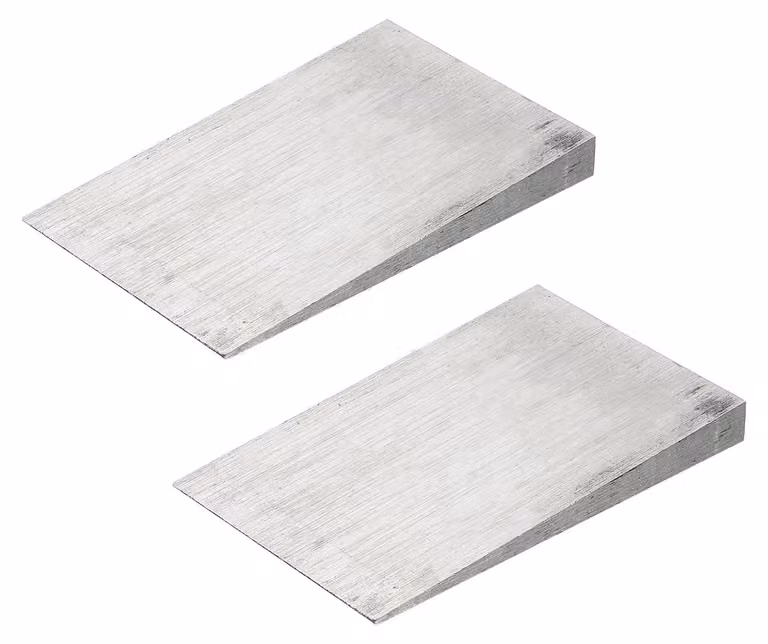 Confezione da 2 punteruoli metallici, dimensioni 120x80x12 mm, Acciaio al carbonio, colore argento