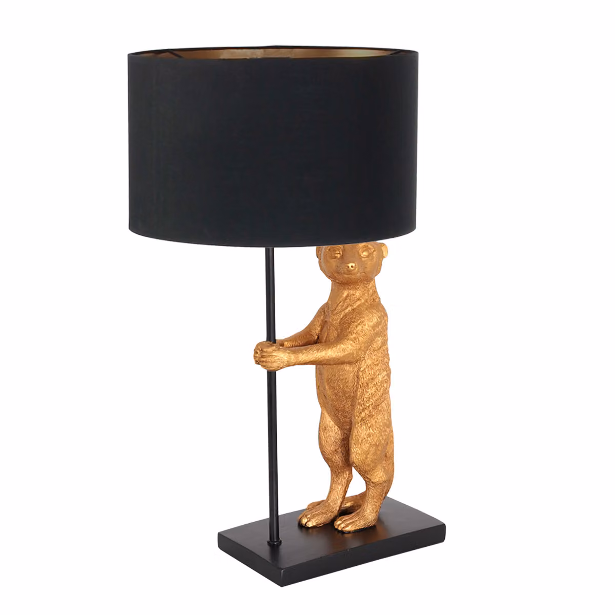 Lampada da tavolo - nero - Animaux - lino metallo tessile - Ø 30cm - E27 - 7202ZW - Anne Lighting