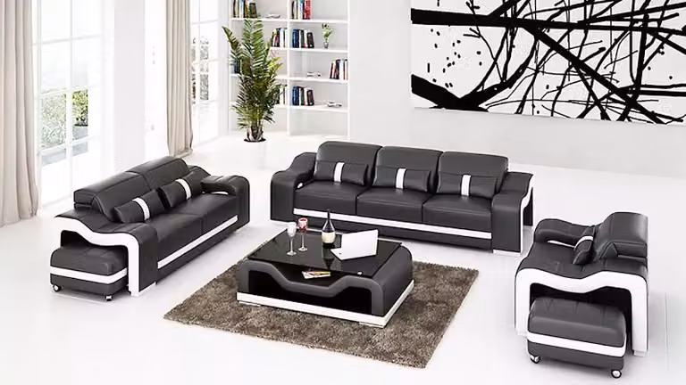 Sofagarnitur 321 Sitzer Ledersofa Modernes Sofa Wohnlandschaft Designer Sofa