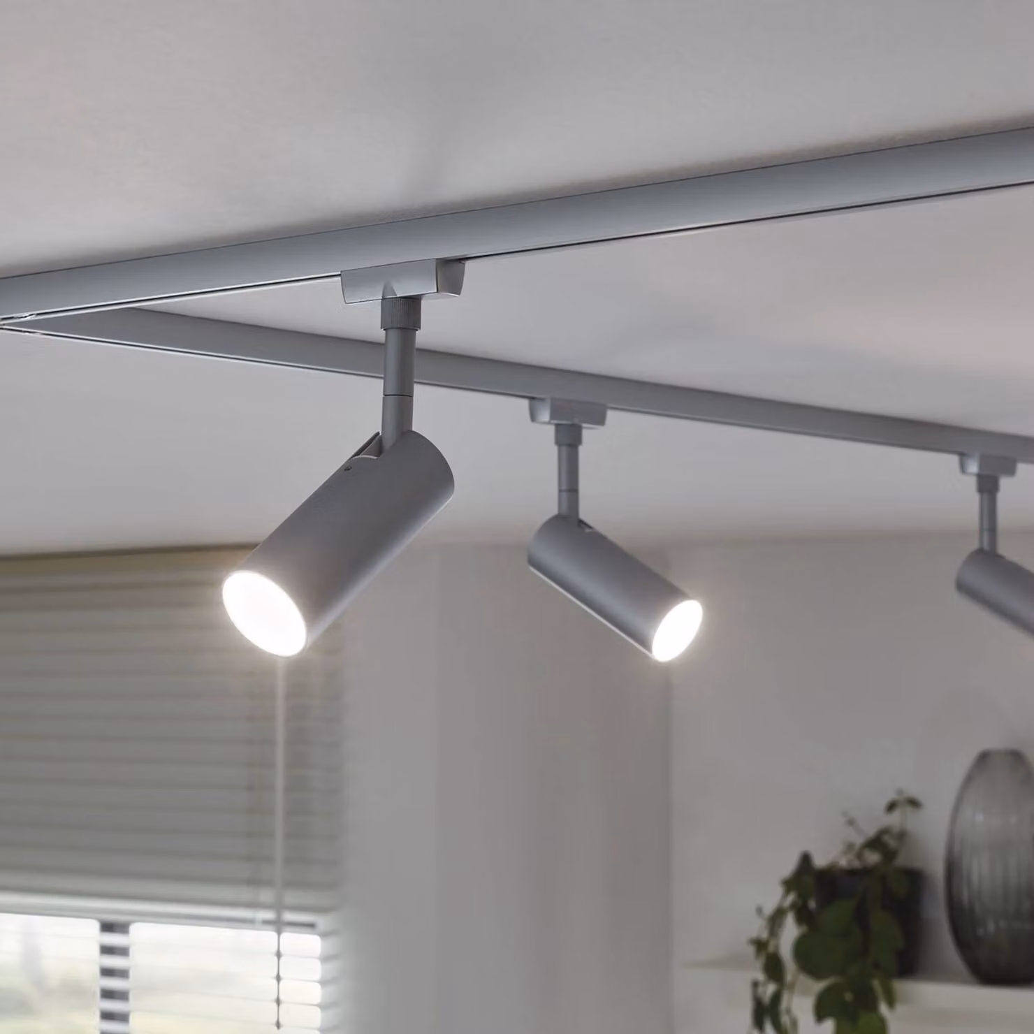 Paulmann URail Tubo faretto LED 4.000K cromo, Alluminio / Grigio / Zincato, Studio / Ufficio, Metallo, Moderno