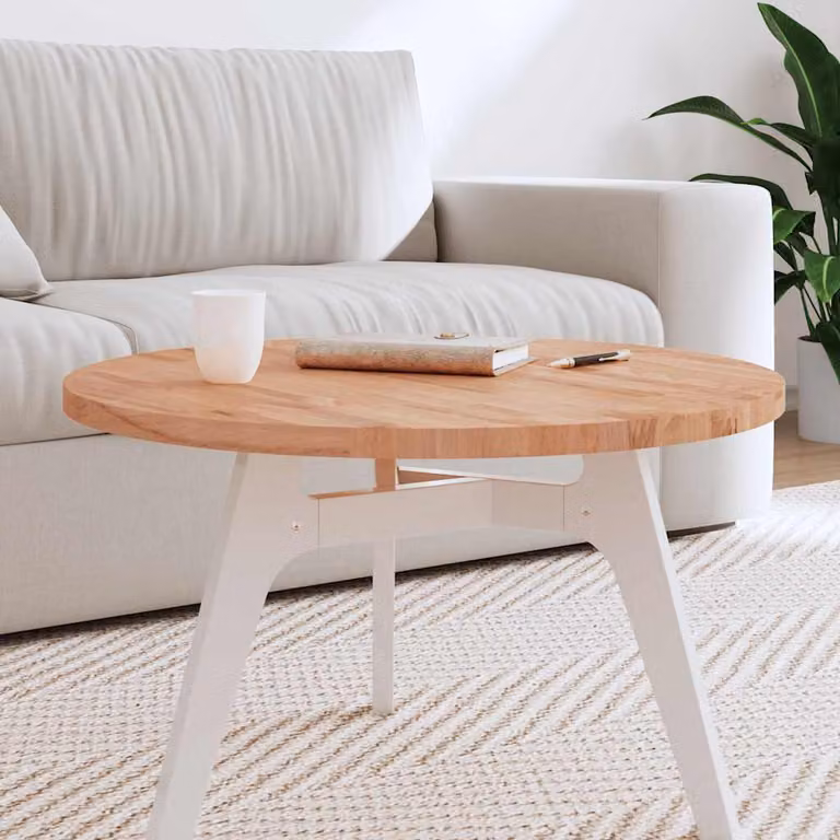 Piano per tavolo rotondo vidaXL in legno massello di faggio marrone Ø 70 x 2,5 cm