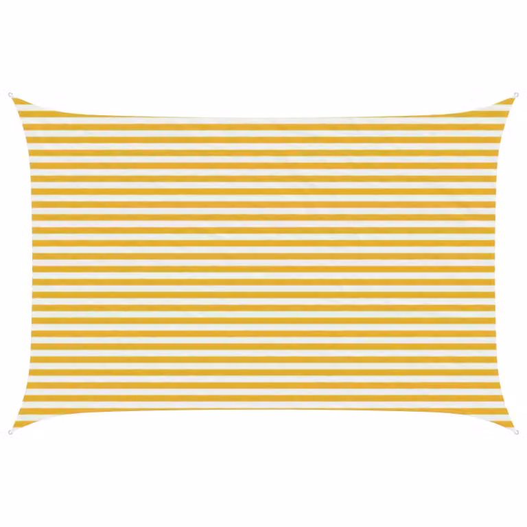 Telo Ombra Rettangolare vidaXL in HDPE Giallo e Bianco 3 x 4,5 m