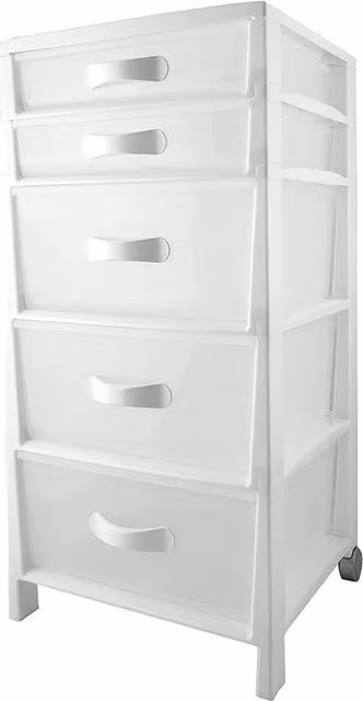 Cassettiera Futura Slim A 5 Cassetti Belli e Forti Bianco Lucido